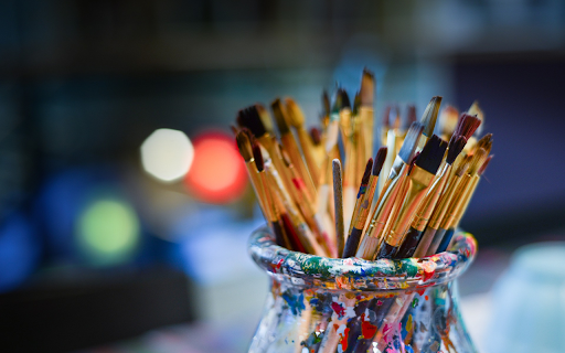 Colorful paint brushes  from Chrome web store to be run with OffiDocs Chromium online