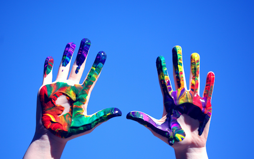 Colorful Painted Hands  from Chrome web store to be run with OffiDocs Chromium online