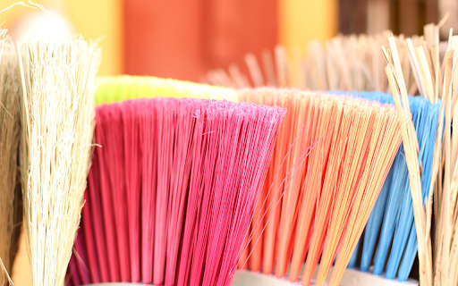 Colorful plastic brooms  from Chrome web store to be run with OffiDocs Chromium online