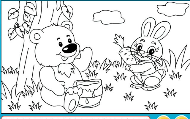 Coloring Bear and Bunny Game  from Chrome web store to be run with OffiDocs Chromium online
