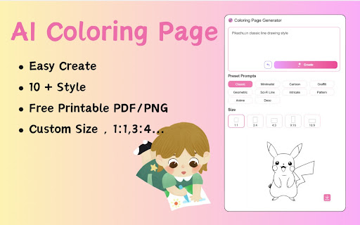 Coloring Page Generator  from Chrome web store to be run with OffiDocs Chromium online