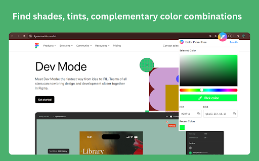 Color picker free  from Chrome web store to be run with OffiDocs Chromium online