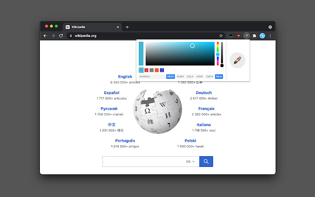 Color Picker Native Eyedropper dari toko web Chrome untuk dijalankan dengan OffiDocs Chromium online