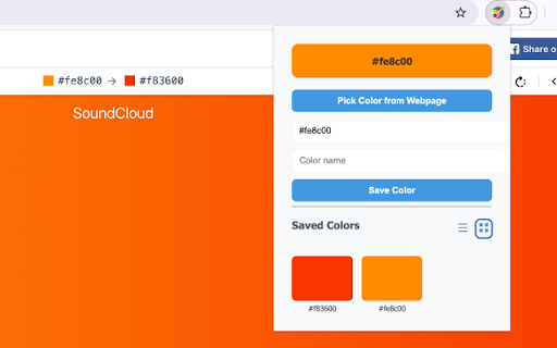 Color Picker  Saver  from Chrome web store to be run with OffiDocs Chromium online