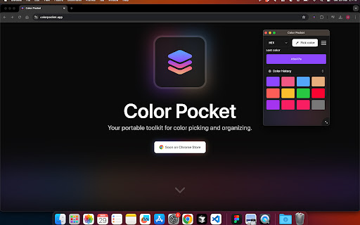 Color Pocket: Color Picker  Eyedropper  from Chrome web store to be run with OffiDocs Chromium online