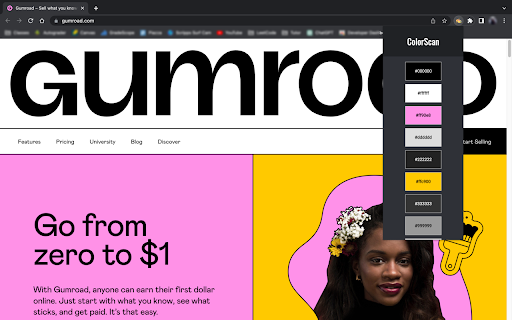 ColorScan  from Chrome web store to be run with OffiDocs Chromium online