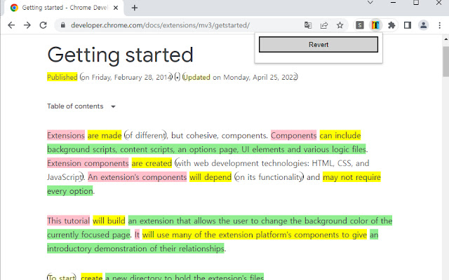 Color Sentence  from Chrome web store to be run with OffiDocs Chromium online
