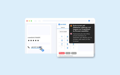 Comdesk Click To Dial  from Chrome web store to be run with OffiDocs Chromium online