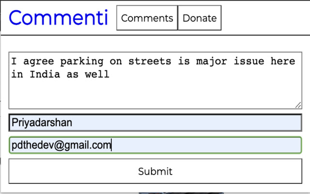 commenti  from Chrome web store to be run with OffiDocs Chromium online