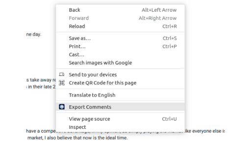 CommentsAnalytics Comment Extractor  from Chrome web store to be run with OffiDocs Chromium online