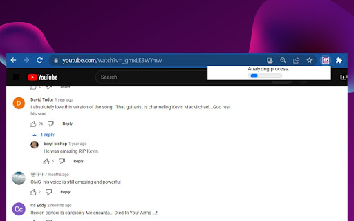 Comments analyzer for YouTube  from Chrome web store to be run with OffiDocs Chromium online