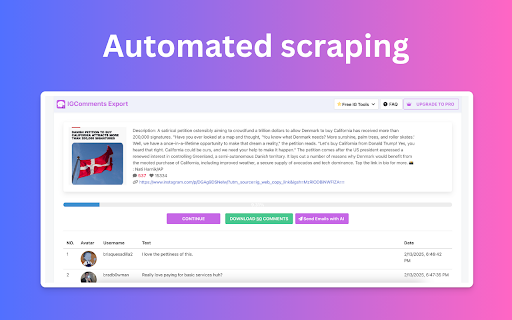 Comments Export Post Comments Exporter and Scraper for Ins  from Chrome web store to be run with OffiDocs Chromium online
