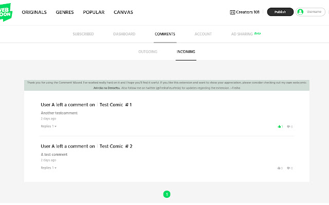 Comment Wizard  from Chrome web store to be run with OffiDocs Chromium online