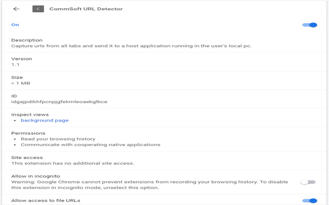 CommSoft URL Detector  from Chrome web store to be run with OffiDocs Chromium online