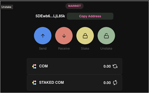 COMMUNE AI Wallet  from Chrome web store to be run with OffiDocs Chromium online