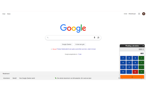 Compact floating calculator  from Chrome web store to be run with OffiDocs Chromium online