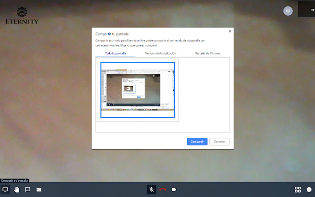 Compartir escritorio para Eternity.online  from Chrome web store to be run with OffiDocs Chromium online