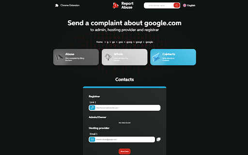 Complain about any website on the Internet  from Chrome web store to be run with OffiDocs Chromium online