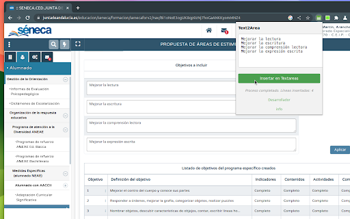 Completar cuadros de texto  from Chrome web store to be run with OffiDocs Chromium online