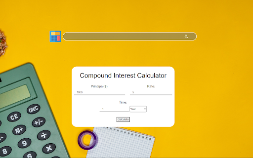 Compound Interest Calculator  from Chrome web store to be run with OffiDocs Chromium online