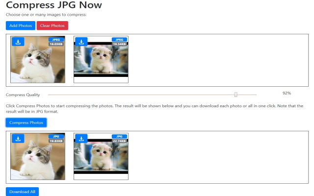 Compress JPEG Files in Google Chrome™  from Chrome web store to be run with OffiDocs Chromium online