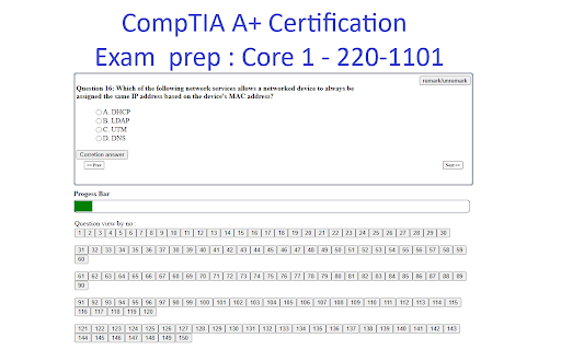 CompTIA A+ Certification Exam prep : Core 1 220 1101 prep plugin  from Chrome web store to be run with OffiDocs Chromium online
