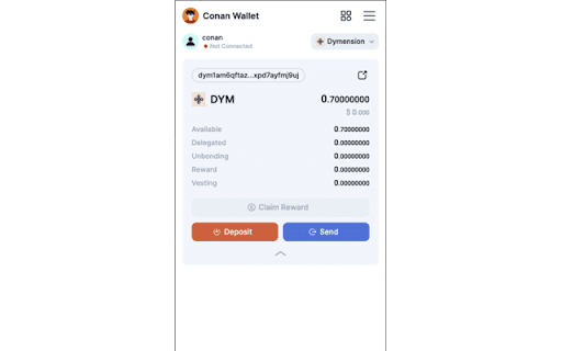 Conan Wallet  from Chrome web store to be run with OffiDocs Chromium online