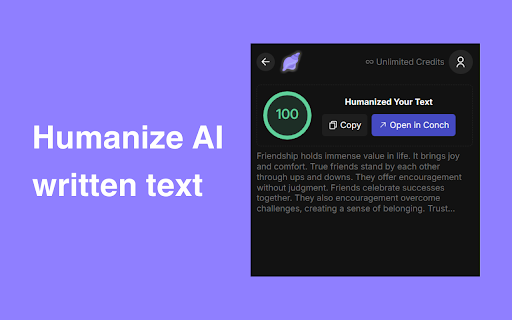 Conch AI  from Chrome web store to be run with OffiDocs Chromium online