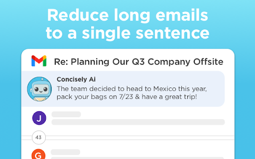 Concisely: Read Any Email in a Sentence  from Chrome web store to be run with OffiDocs Chromium online