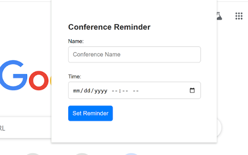 Conference Reminder Assistant  from Chrome web store to be run with OffiDocs Chromium online