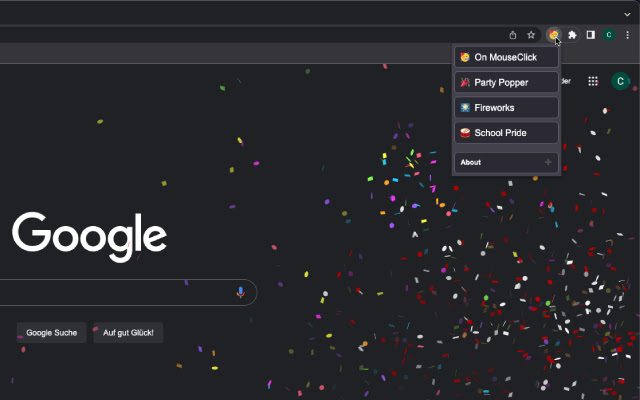 Confetti Party  from Chrome web store to be run with OffiDocs Chromium online