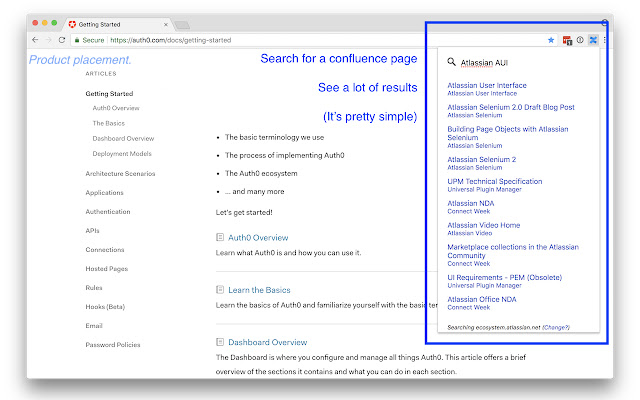 Confluence Quick Search  from Chrome web store to be run with OffiDocs Chromium online