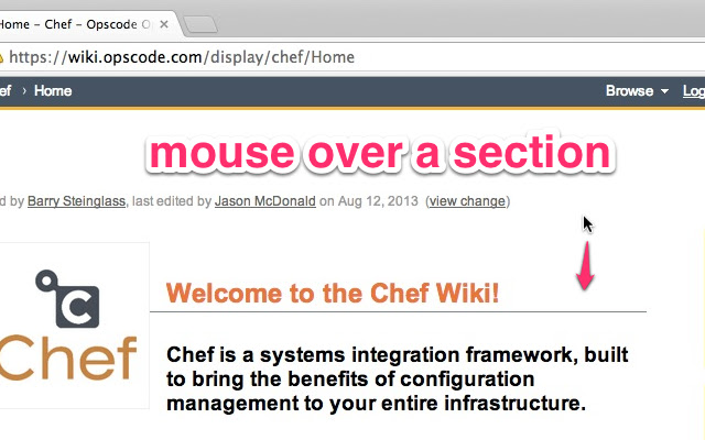 Confluence Section Link  from Chrome web store to be run with OffiDocs Chromium online