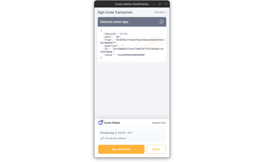 Conla wallet  from Chrome web store to be run with OffiDocs Chromium online