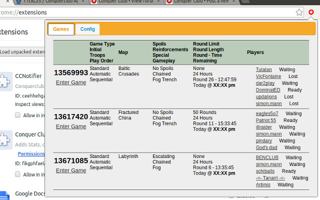 Conquer Club Notifier  from Chrome web store to be run with OffiDocs Chromium online