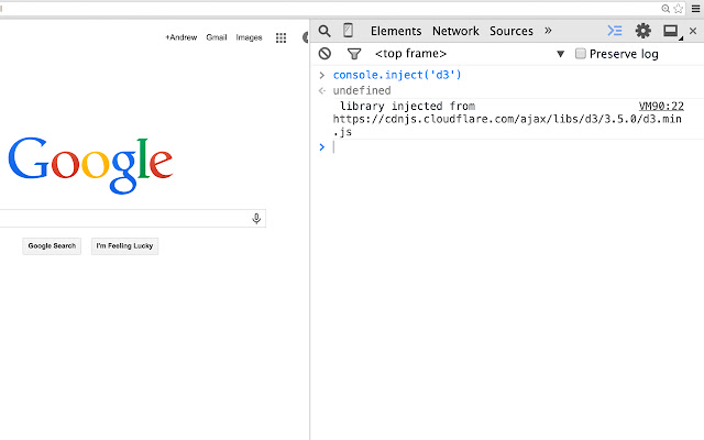 Console Injector  from Chrome web store to be run with OffiDocs Chromium online