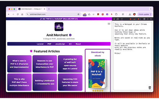 ConsolePad — The missing notepad in your DevTools  from Chrome web store to be run with OffiDocs Chromium online