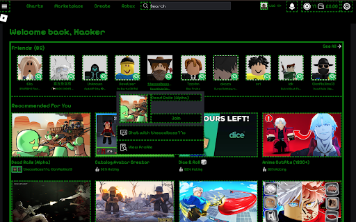 Console UI for roblox  from Chrome web store to be run with OffiDocs Chromium online