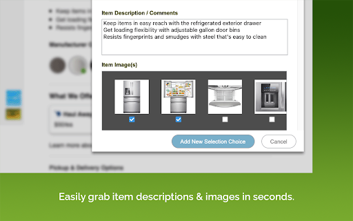 ConstructionOnline Selection QuickPick  from Chrome web store to be run with OffiDocs Chromium online