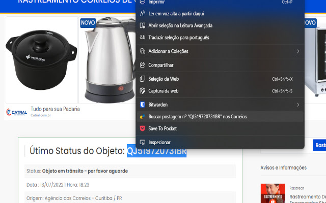 Consultar Postagem Correios  from Chrome web store to be run with OffiDocs Chromium online