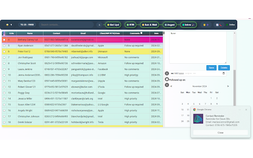 Contact Manager  from Chrome web store to be run with OffiDocs Chromium online
