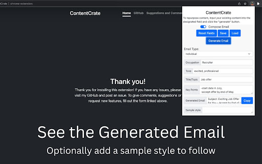 ContentCrate  from Chrome web store to be run with OffiDocs Chromium online