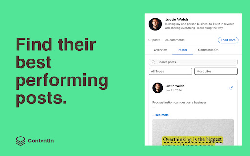 ContentIn LinkedIn™️ Analytics  AI Content and Insights  from Chrome web store to be run with OffiDocs Chromium online