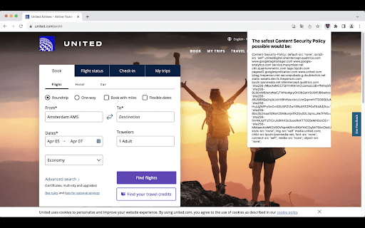 Content Security Policy (CSP) Helper  from Chrome web store to be run with OffiDocs Chromium online