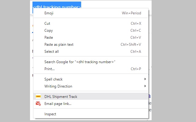 Context Menu Shipment Track  from Chrome web store to be run with OffiDocs Chromium online