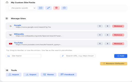 Contextual Multi Site Search  from Chrome web store to be run with OffiDocs Chromium online