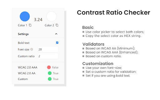 Contrast Ratio Checker from Chrome web store to be run with OffiDocs Chromium online Contrast Ratio Checker from Chrome web store to be run with OffiDocs Chromium online
