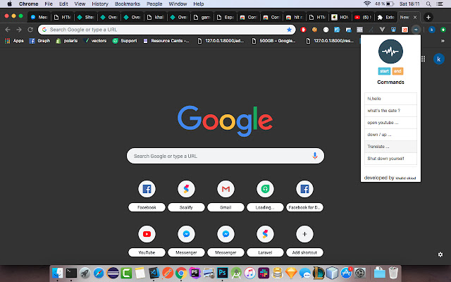 Control by voice . EXO  from Chrome web store to be run with OffiDocs Chromium online