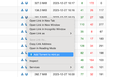 Control for Transmission  from Chrome web store to be run with OffiDocs Chromium online