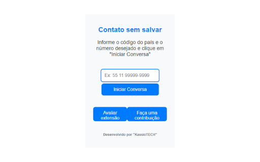 Conversar sem salvar contato no WhatsApp  from Chrome web store to be run with OffiDocs Chromium online
